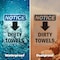 Signmission Dirty Towels (Down Arrow) Sign With Symbol, 3.5 in W x Rectangle, Vinyl Decal OS-2PACK-NS-D-35-V-11039 - alternate 2